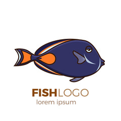 Cute fish vector illustration icons set. Tropical fish, sea fish, aquarium fish