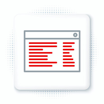 Line Software, web developer programming code icon isolated on white background. Javascript computer script random parts of program code. Colorful outline concept. Vector.