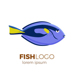 Cute fish vector illustration icons set. Tropical fish, sea fish, aquarium fish