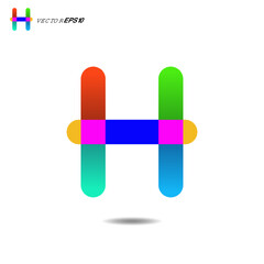 Letter h, Colorful Initials letter