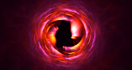 3D rendering abstract multicolor fractal light background