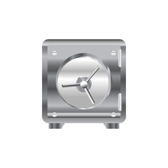 Icon of safe deposit box for banking concept. Flat filled 3D style.Editable stroke