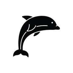 Black solid icon for dolphin