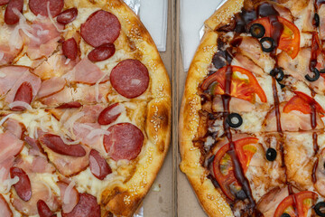 Pizza in a box fast food delivery