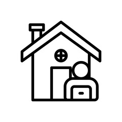 work from home icon isolated on white background. vector illustration in line style. EPS 10