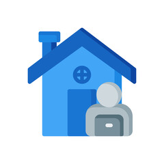 work from home icon isolated on white background. vector illustration in flat style. EPS 10