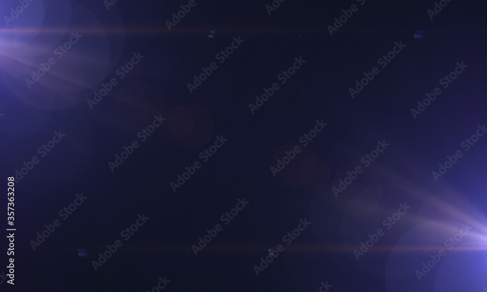 Aufkleber lens flare on black background. abstract light background ,digital lens flare. easy to add as overla