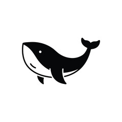 Black solid icon for whale 
