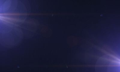 Obraz premium Sun Lens Flare Overlays. Lens Flare on black Background. Abstract Light background ,digital lens flare. Easy to add as Overlay or Screen Filter over Photos. 3D Rendering.