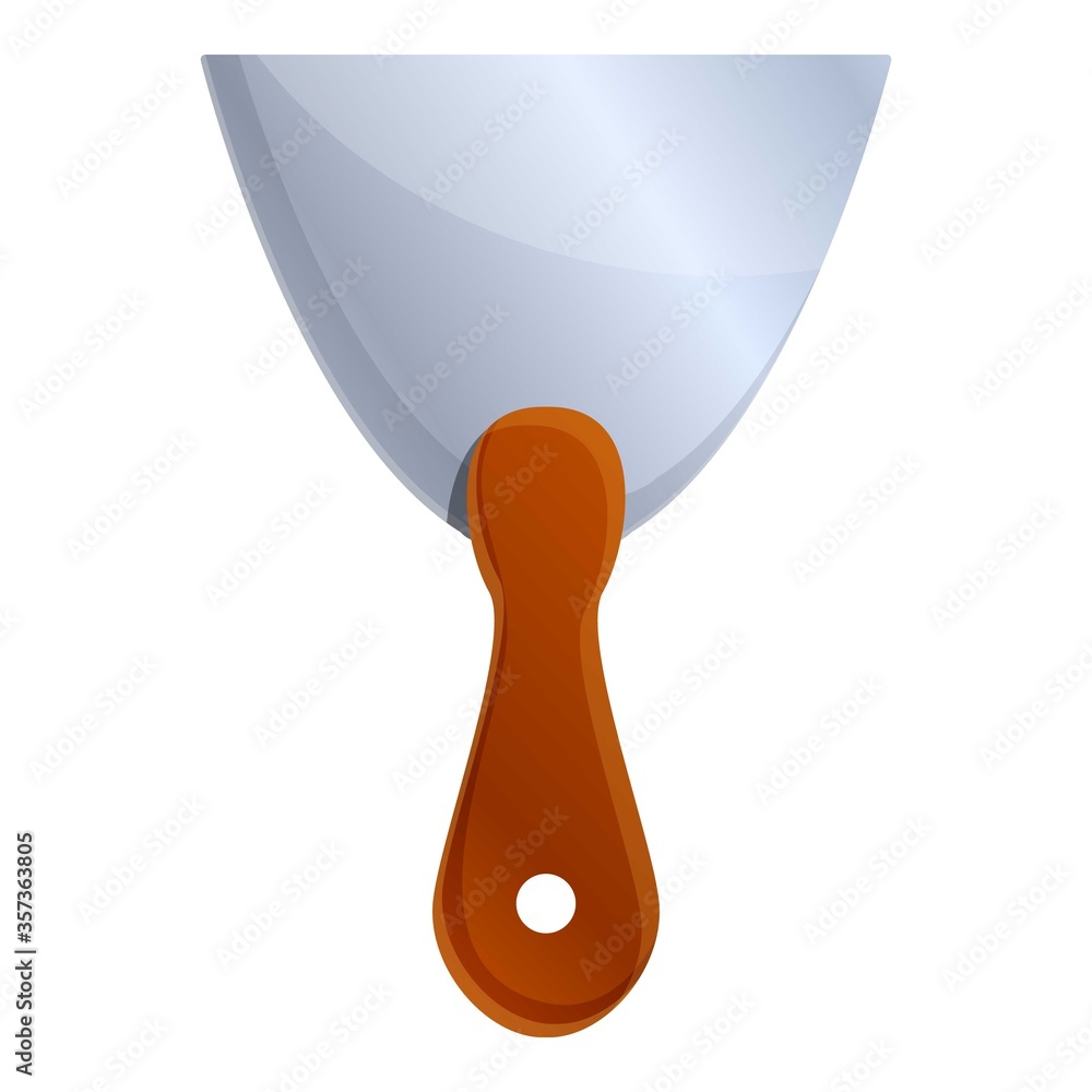 Poster build putty knife icon. cartoon of build putty knife vector icon for web design isolated on white ba