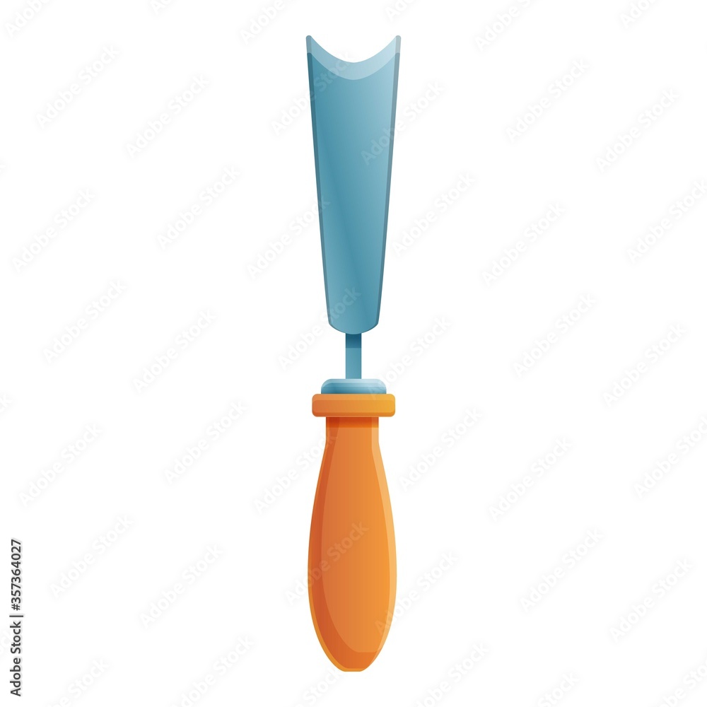 Poster construction chisel icon. cartoon of construction chisel vector icon for web design isolated on whit