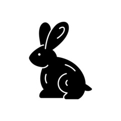 Black solid icon for rabbit
