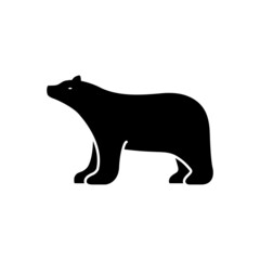 Black solid icon for bear
