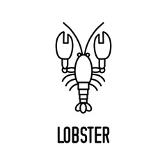 Lobster line icon. Vector illustration