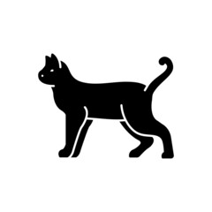 Black solid icon for cat
