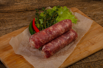 Raw pork sausages