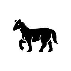 Black solid icon for horse
