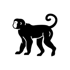 Black solid icon for monkey
