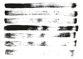 Flat Paint Brush Thin Straight Lines High Detail Abstract Vector Background Set 