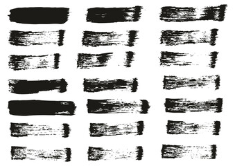 Flat Paint Brush Thin Straight Lines High Detail Abstract Vector Background Set 