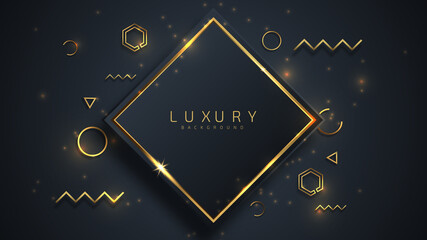 luxury geometric background with line golden modern concept. vector illustration