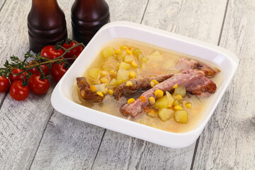 Peas soup with ribs