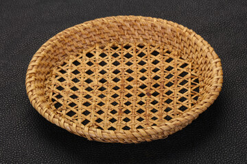 Empty wicker bowl