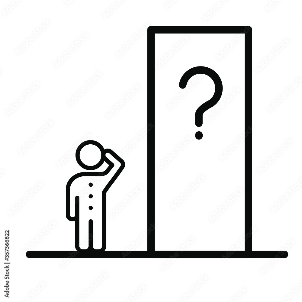 Poster man with question mark