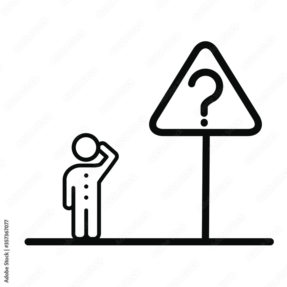 Poster man with question mark