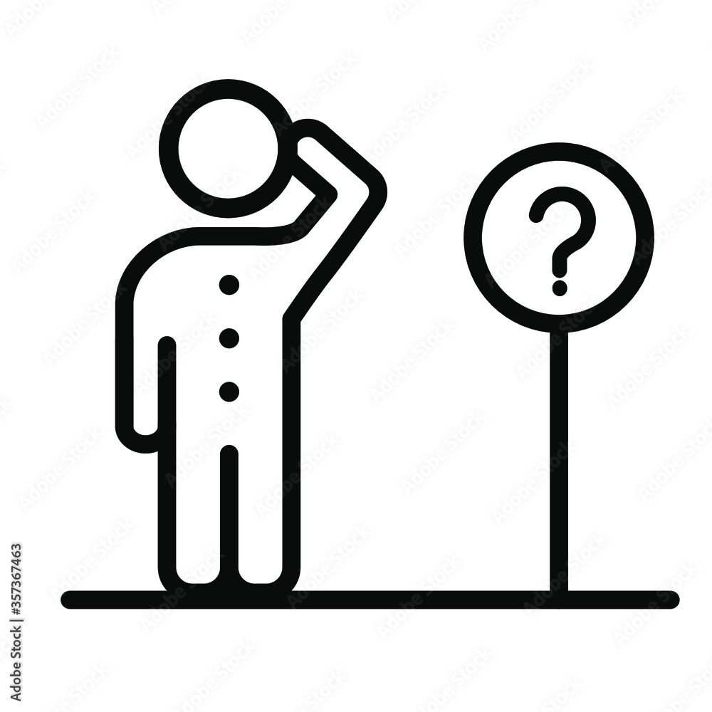 Poster man with question mark