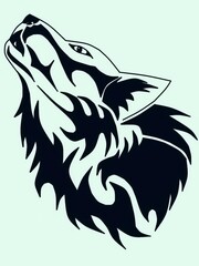 beautiful howling black wolf tattoo