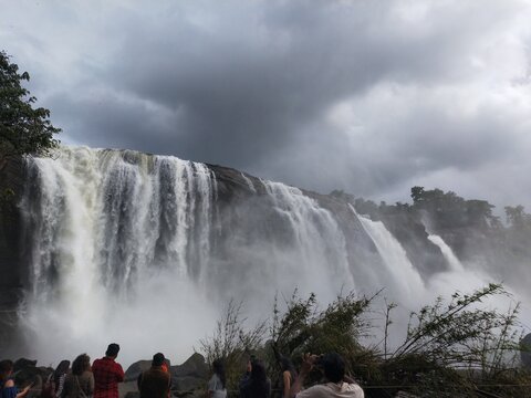The famous Athirapilly waterfalls in Kerala