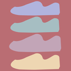 Wallpaper image of shoes with pastel tones.