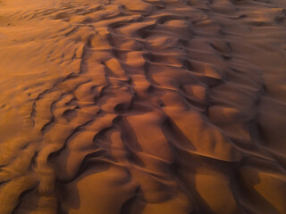 Fototapeta na wymiar Pattern on sand dunes during sunset