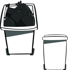trash can with recycle bin. vector eps10 illustration