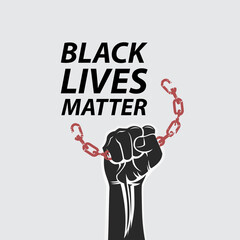 Black Lives Matter Vector Design For Banner Print With Human Hand