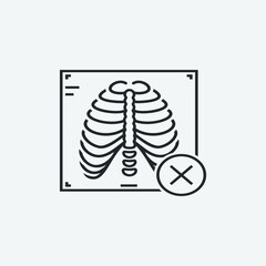 Chest scan vector icon illustration sign