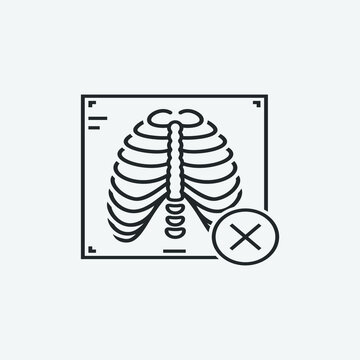 Chest scan vector icon illustration sign