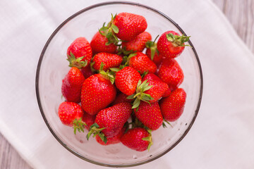 fresh strawberries in a bowl