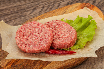 Raw beef cutlet for burger