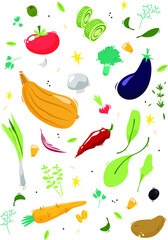 Set vegetables. Vector illustration