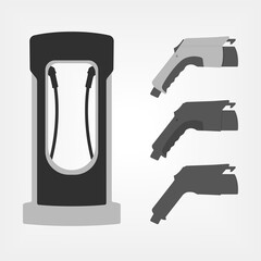 Electric car charging station and charging connector design.