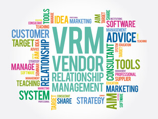 Fototapeta premium VRM - Vendor Relationship Management word cloud, business concept background