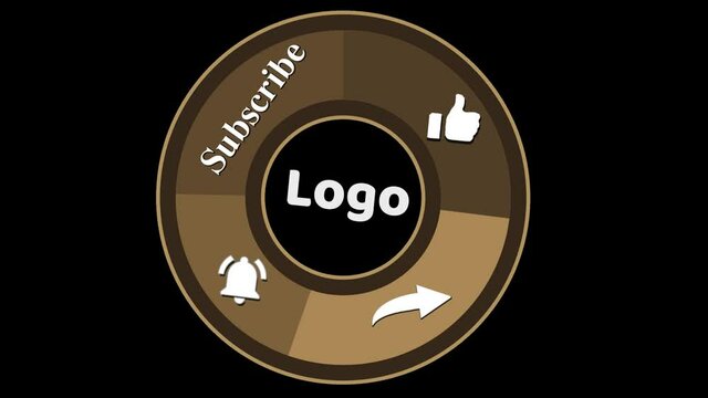 Animation of a Subscribe and Likes and Notification Button of social media icon and coffee milk tone