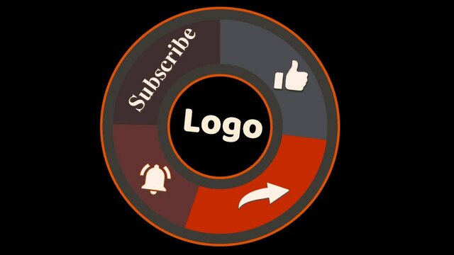 Animation of a Subscribe and Likes and Notification Button of social media icon and fire smoke tone