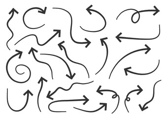 Set of hand drawn arrows doodle design elements Premium Vector
