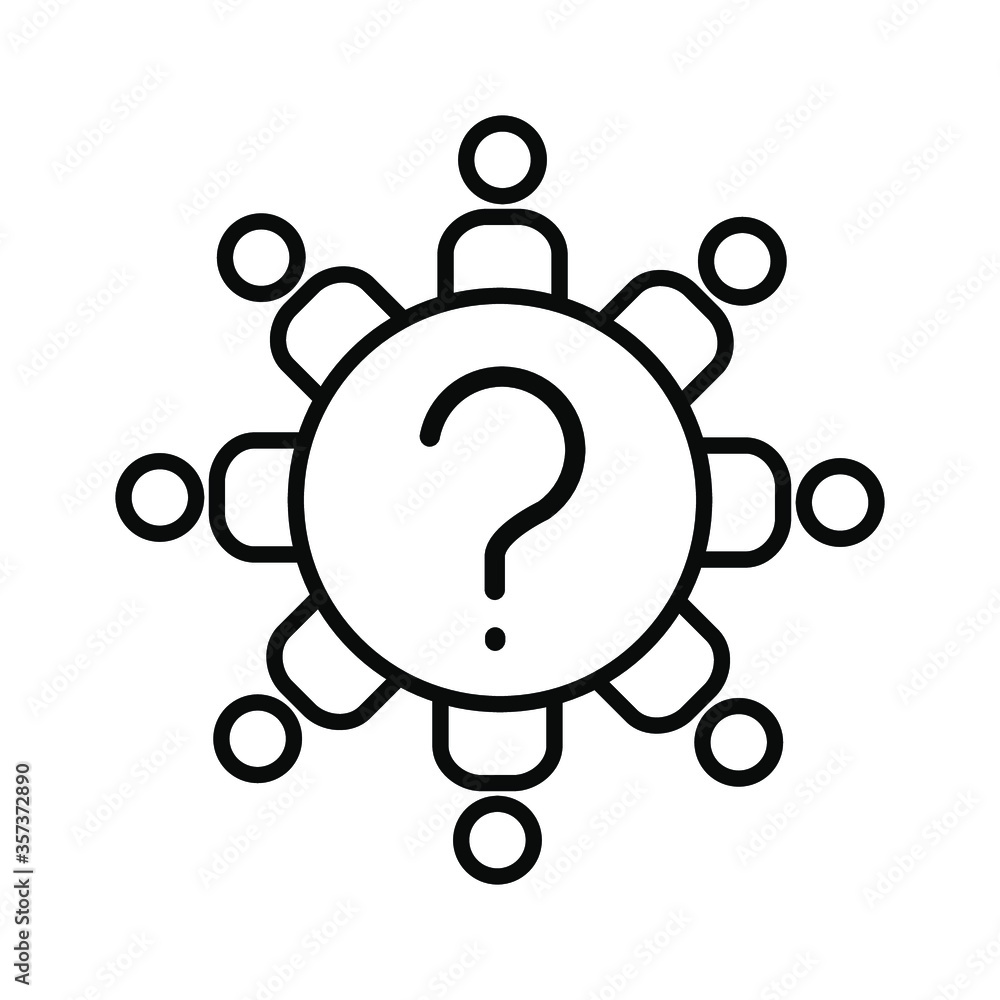 Poster man with question mark