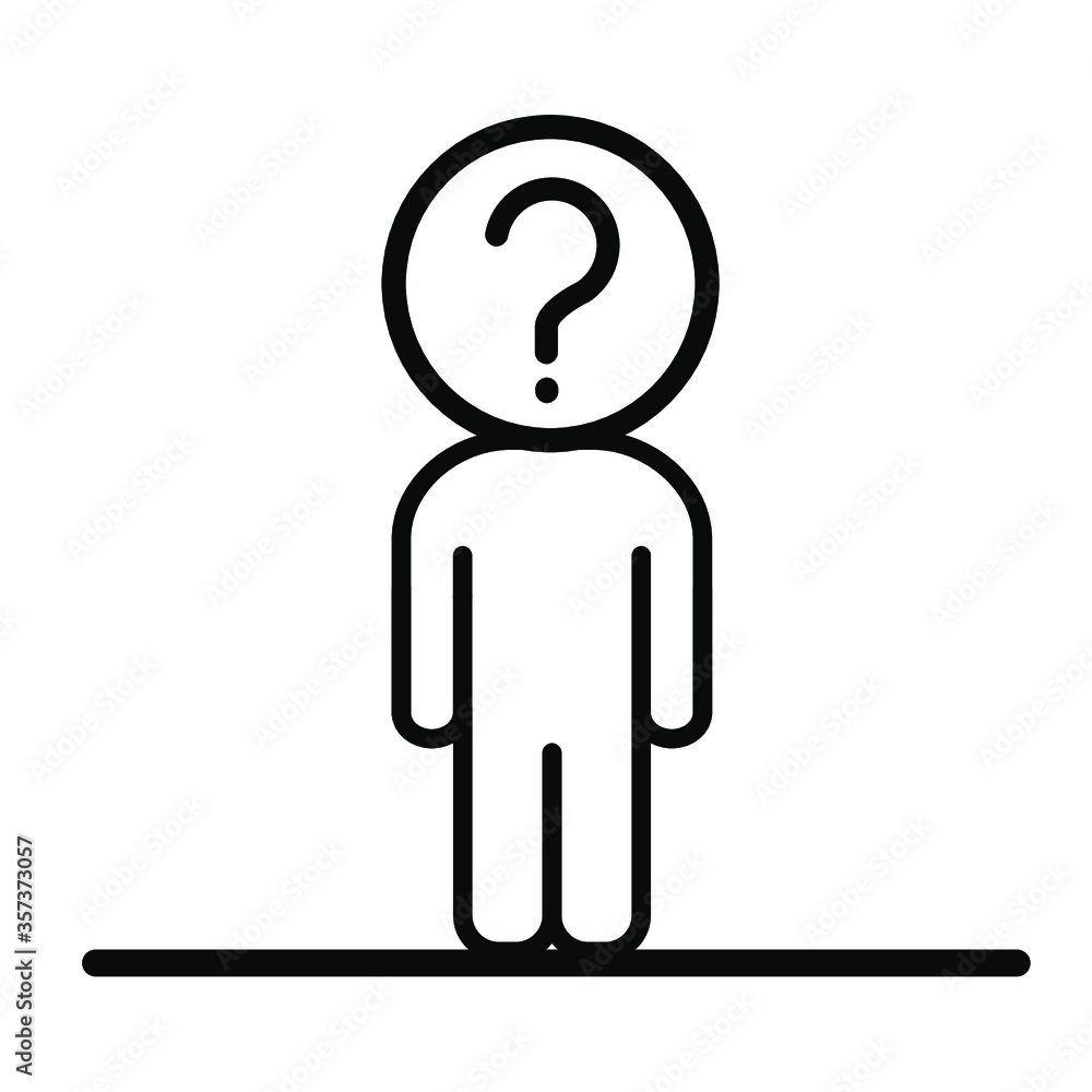 Poster man with question mark