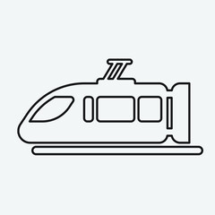 train icon isolated on white background