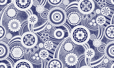 Renaissance Period Inspired Square Ornament Background Pattern.